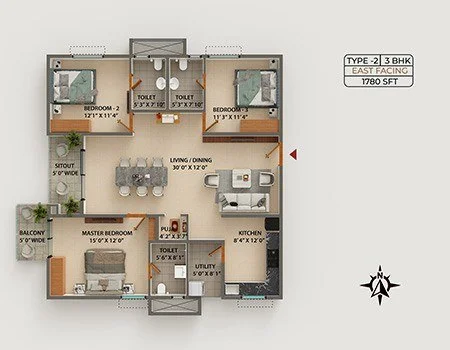 type2-3bhk type2-3bhk