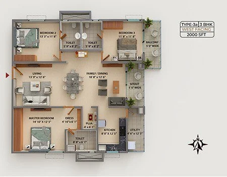 type3a-3bhk type3a-3bhk